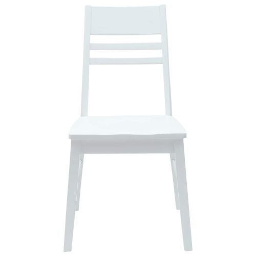 Обедени столове 2 pcs Бяло 43 x 54 x 89 см Солидно гумено дърво