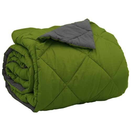 Пълно годишно юрганче Зелен и антрацит 240 x 200 cm Микрофибър