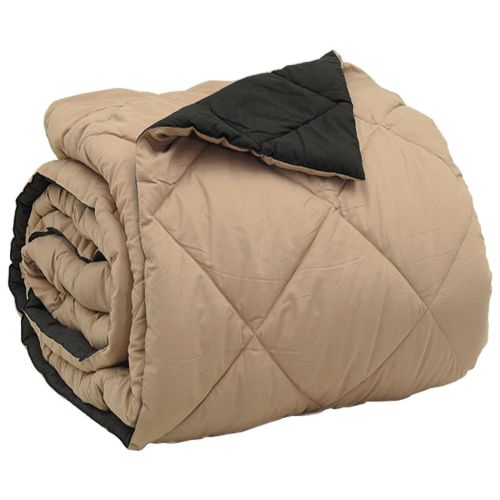 Пълно годишно юрганче Черно и таупе 240 х 260 см Микрофибър