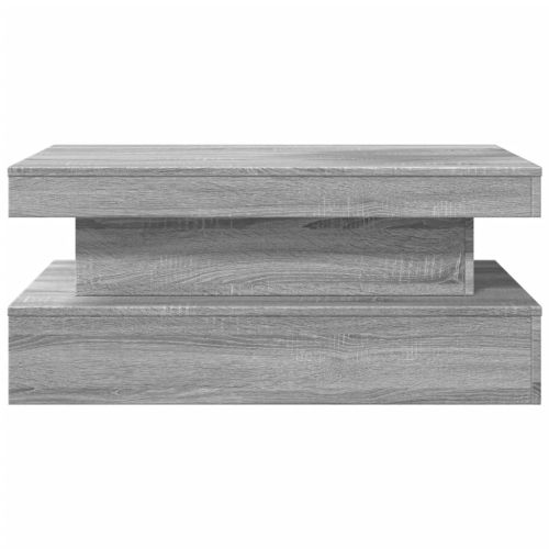 Маса за кафе с LED осветление, сив сонома, 90x50x40 см