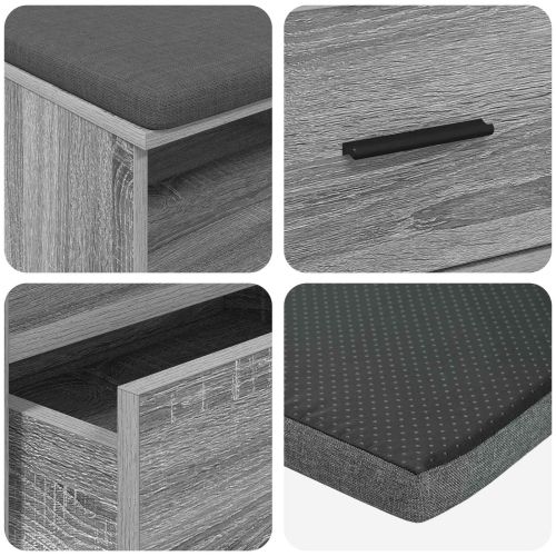 Пейка за коридор с възглавница Сив Сонома 100 x 38 x 46 см