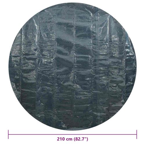 Плаващо соларно покривало за басейн, PE, 210 см, черно и синьо