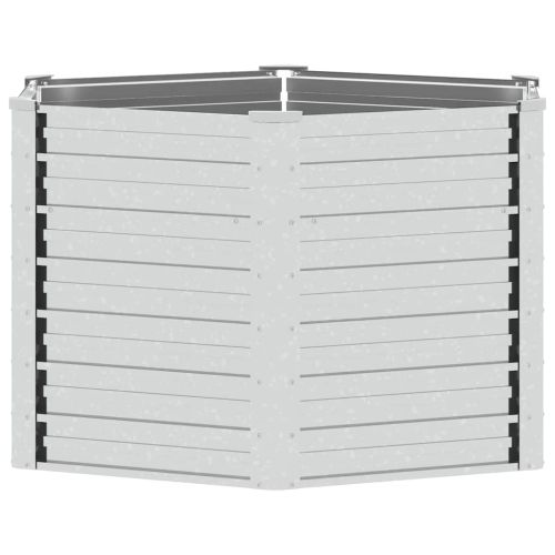 Повдигната градинска леха 129x77 см поцинкована стомана сребро