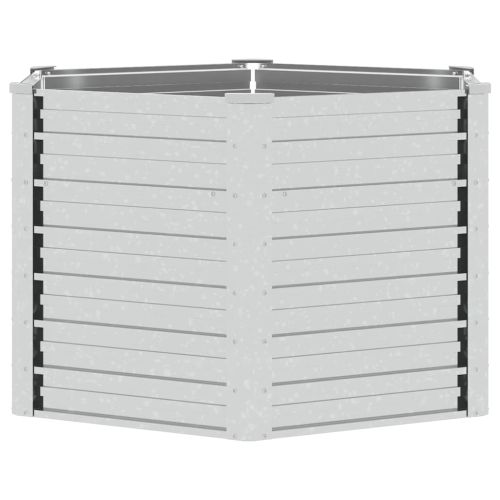 Повдигната градинска леха 129x77 см поцинкована стомана сребро