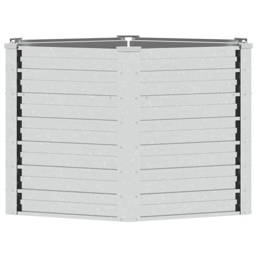 Повдигната градинска леха 129x77 см поцинкована стомана сребро