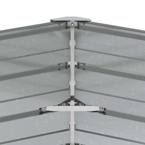 Повдигната градинска леха 129x77 см поцинкована стомана сребро