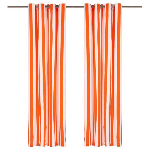 Комплект завеси 2 pcs Оранжево 140 x 225 см Полиестър и памук