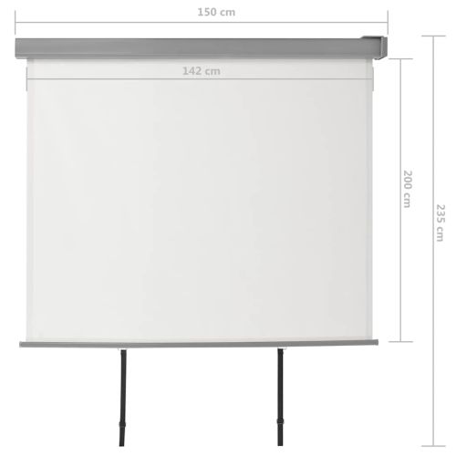 Вертикална тента за балкон мултифункционална 150х200 см кремава