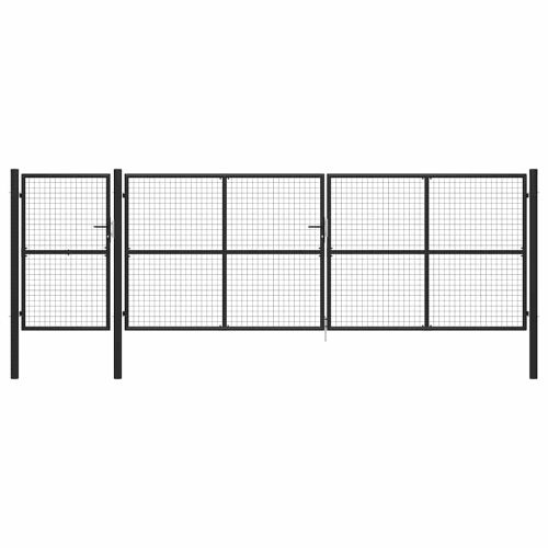 Градинска порта, стомана, 500x150 см, антрацит