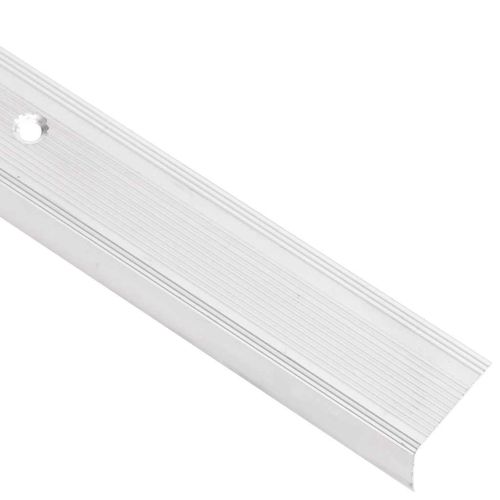 Ръбове за стъпала, Г-образни, 5 бр, алуминий, 90 см, сребристи