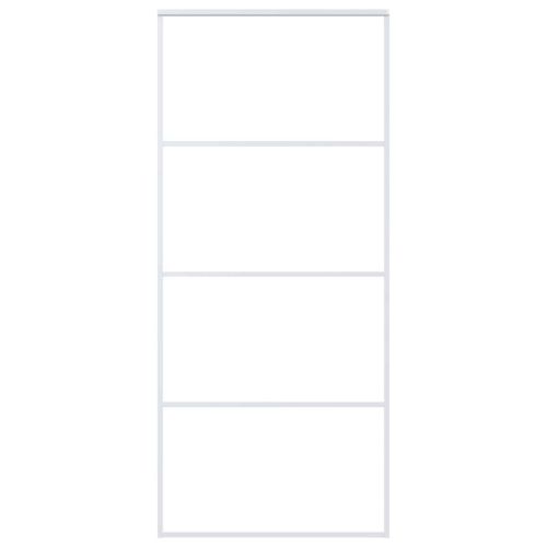 Плъзгаща се врата матирано ESG стъкло и алуминий 90x205 см бяла