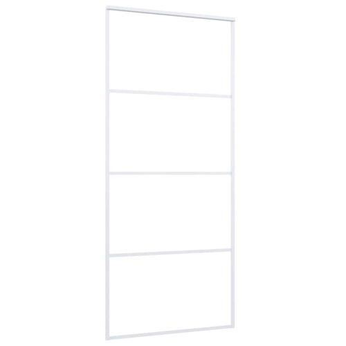 Плъзгаща се врата матирано ESG стъкло и алуминий 90x205 см бяла