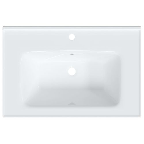 Мивка за баня, бяла, 71x48x19,5 см, правоъгълна, керамика