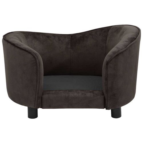 Диван за кучета, кафяв, 69x49x40 см, плюш