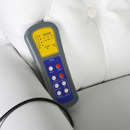 Електрически масажен стол Кремаво бяло 78 x 148 x 71 см