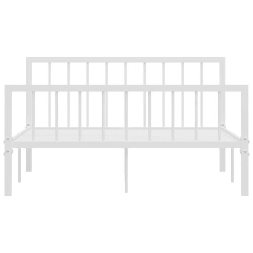 Рамка за легло, бяла, метал, 140x200 cм
