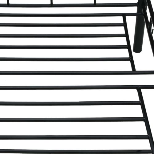 Рамка за дневно легло, черна, метал, 90x200 см