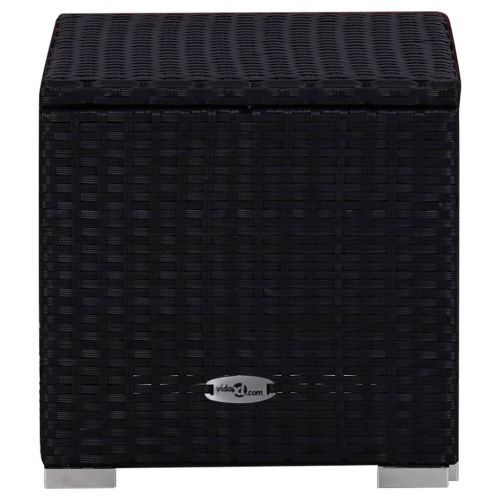 Шезлонг с шалте и маса за чай, полиратан, син