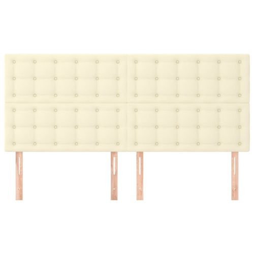 Табла за легло, кремава, 180x5x118/128 см, изкуствена кожа