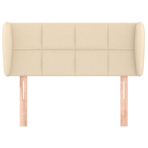 Горна табла за легло с уши, кремава, 83x23x78/88 см, плат