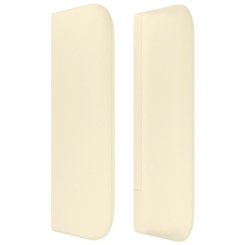 Горна табла за легло, кремава, 203x16x78/88 см, изкуствена кожа