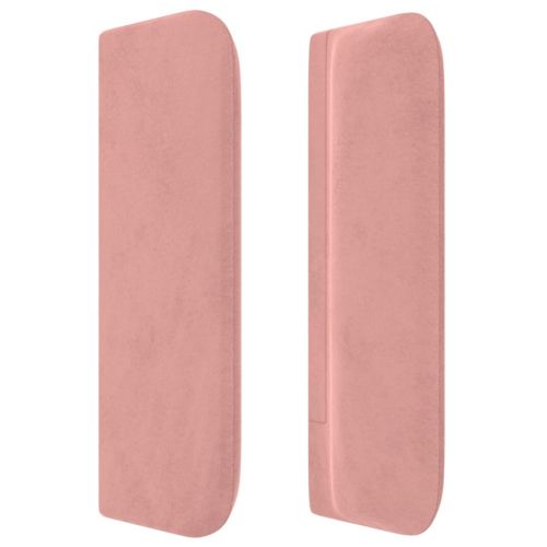 Горна табла за легло, розова, 147x16x78/88 см, кадифе