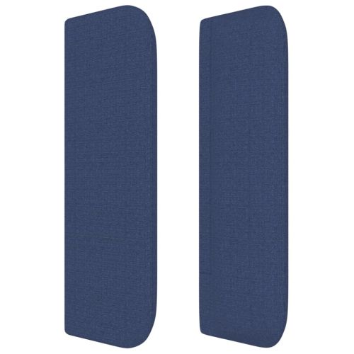 Горна табла за легло, синя, 147x16x78/88 см, плат