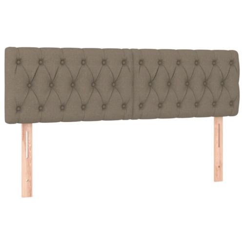 LED горна табла за легло, таупе, 160x7x78/88 см, плат