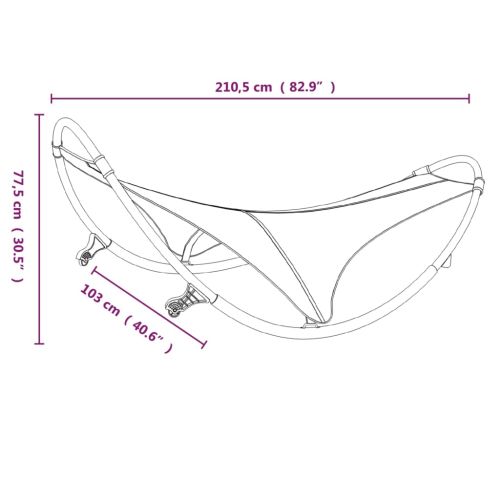 Люлеещ се шезлонг с колела стомана и textilene плат черен