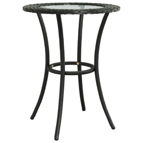 Комплект Г-образно канапе с възглавници 2 части черен полиратан