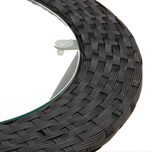 Комплект Г-образно канапе с възглавници 2 части черен полиратан