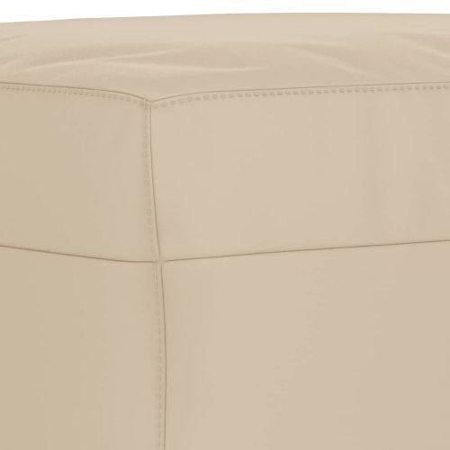 Комплект дивани 3 части с възглавници кремав плат микрофибър