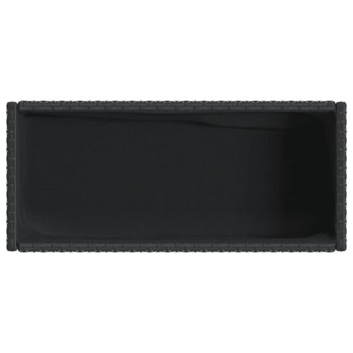 Градински кашпи с рафт 2 бр черни 90x40x75 см полиратан