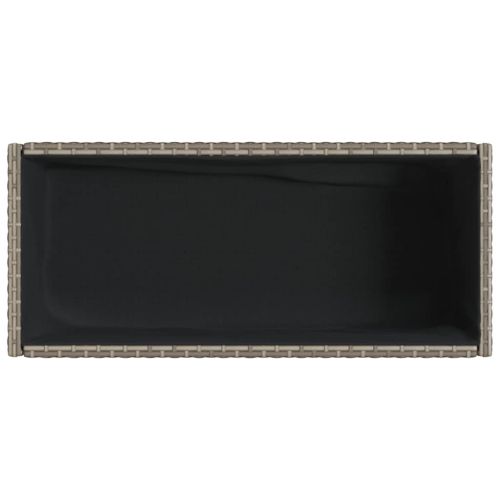 Градински плантери с рафт, 2 бр, сив, 90x40x75 см, полиратан