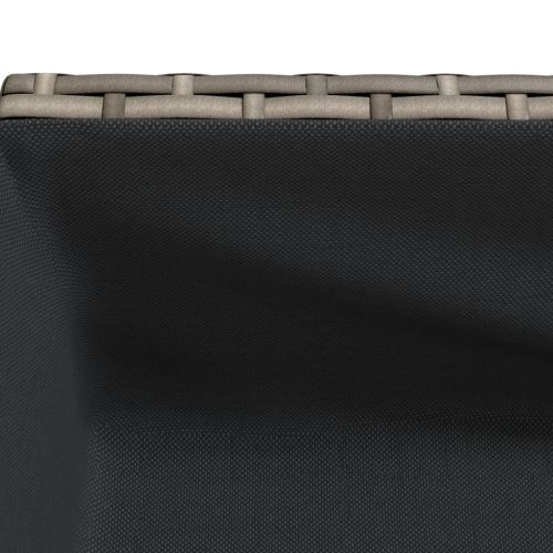 Градински плантери с рафт, 2 бр, сив, 90x40x75 см, полиратан