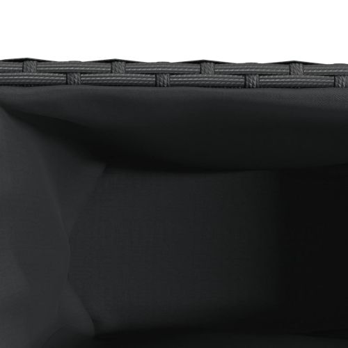 Градински плантери с 2 саксии 2 бр черни 90x20x40 см полиратан