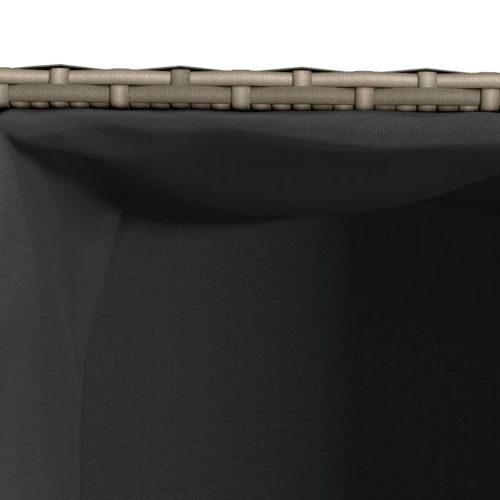 Градински плантери с 2 саксии 2 бр сиви 72x30x32 см полиратан