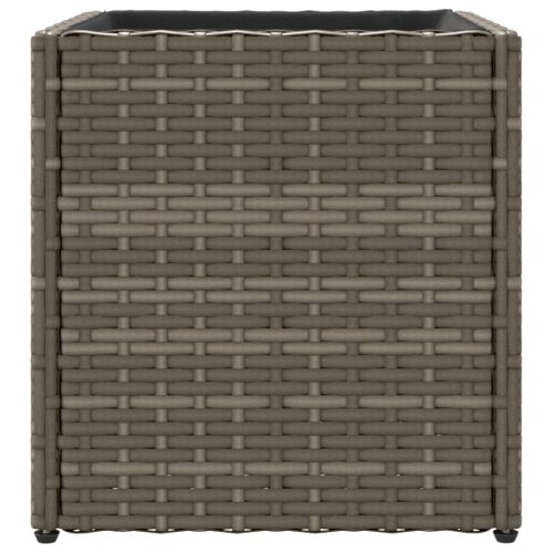 Градински кашпи, 2 бр, сиви, 36x30x32 см, полиратан