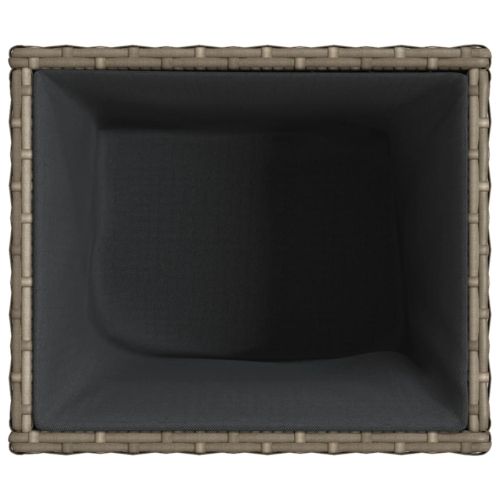 Градински кашпи, 2 бр, сиви, 36x30x32 см, полиратан