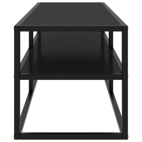 ТВ шкаф, черен, черно стъкло, 120x40x40 см