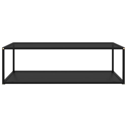 322903 Coffee Table Black 120x60x35 cm Tempered Glass