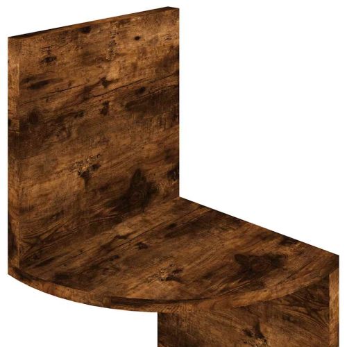 Стенен ъглов рафт, опушен дъб, 19x19x123 см, инженерно дърво