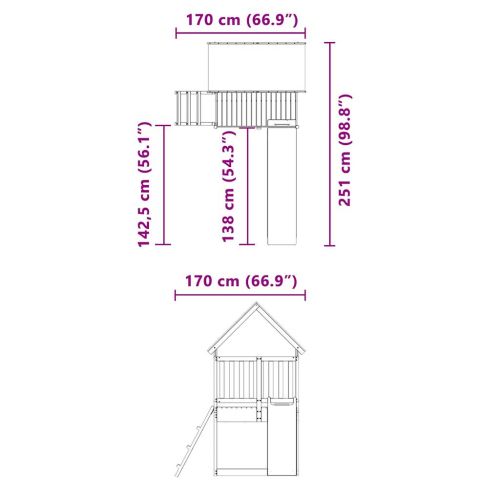 Комбинирано детско съоръжение за игра на открито, бор масив