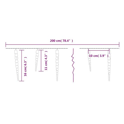 Коледни ледени висулки 40 бр сини акрил с дистанционно