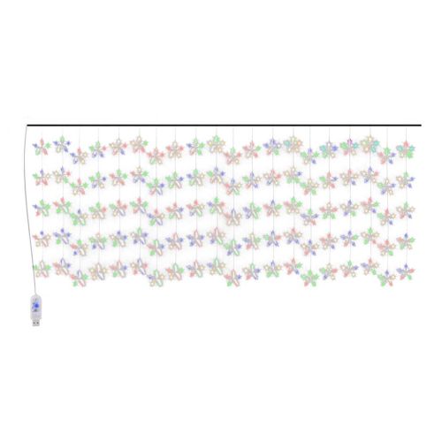 LED завеса от светещи звезди, 500 LED, цветни, 8 режима