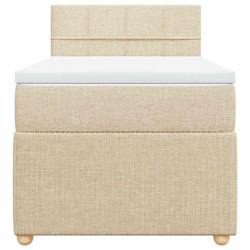 Боксспринг легло с матрак, кремава, 80x200 см, плат