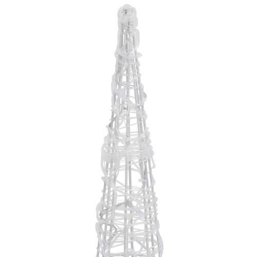 Акрилна декоративна пирамида LED светещ конус син 120 см