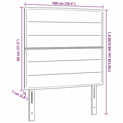 Облегалка за глава с таблото Черно 100 cm Изкуствена