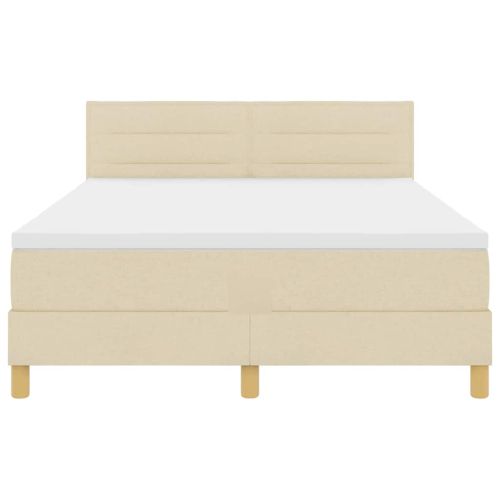Легло с пружинирана основа с матрак Крем 160 x 200 cm текстил