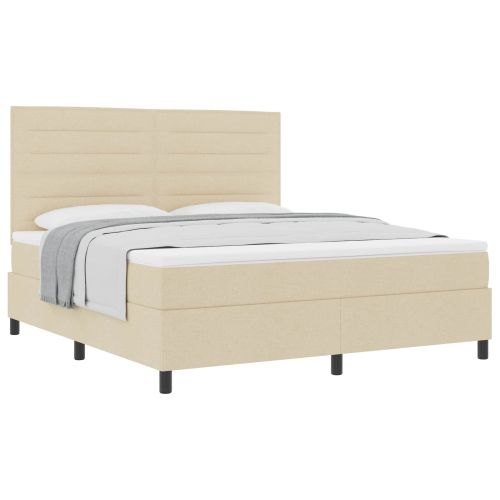 Легло с пружинирана основа с матрак Крем 180 x 200 cm текстил